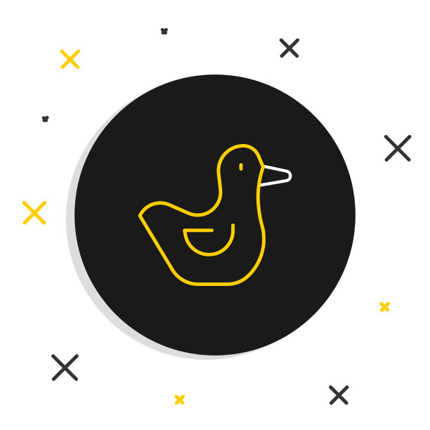 线橡皮鸭图标孤立在白色的背景图片下载