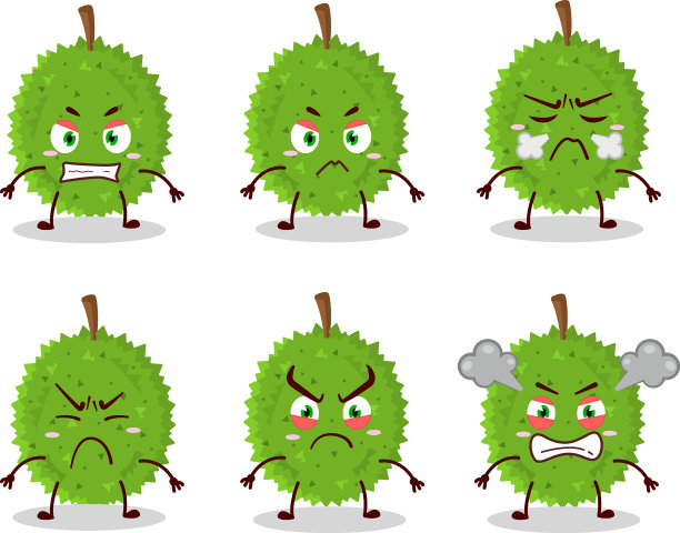 卡通人物榴莲有各种各样的生气图片下载