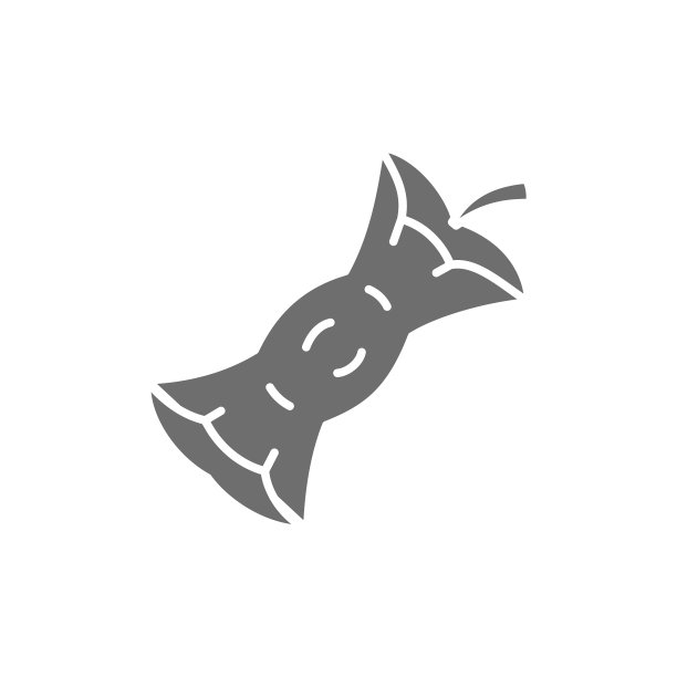 苹果果核垃圾灰色图标图片下载