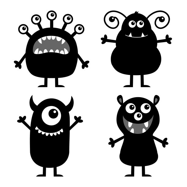 怪兽图标集万圣节快乐可爱卡哇伊图片下载