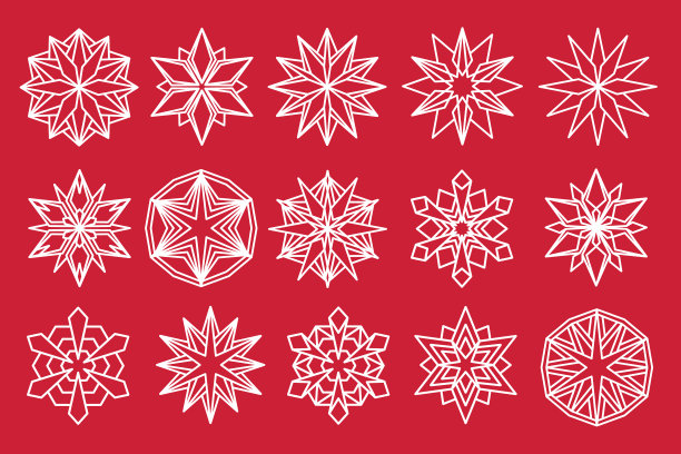 雪花设置雪花孤立图标图片下载