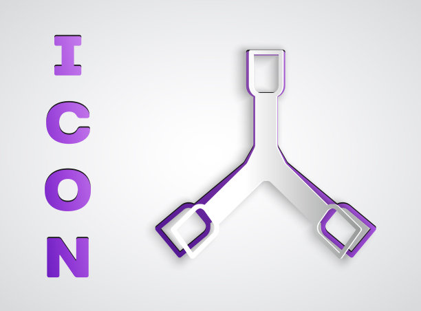 剪纸滑板y工具图标孤立在灰色图片下载