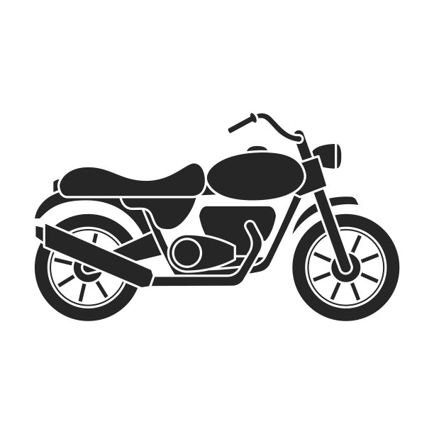 摩托车图标黑色图标孤立图片下载