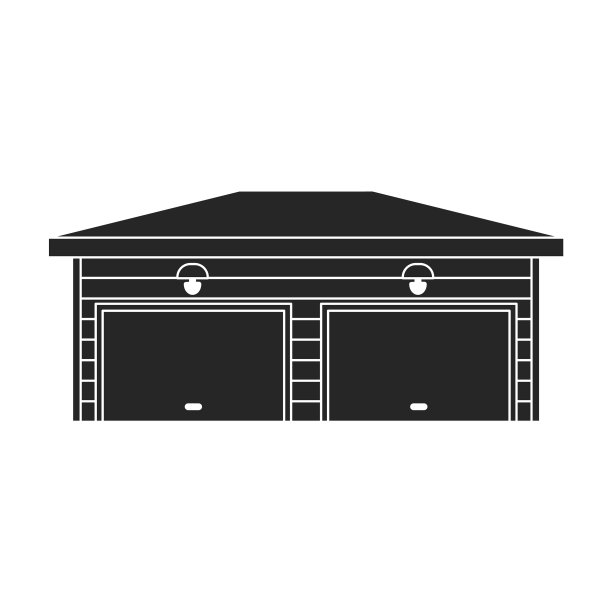 车库的建筑图标黑色图标图片下载