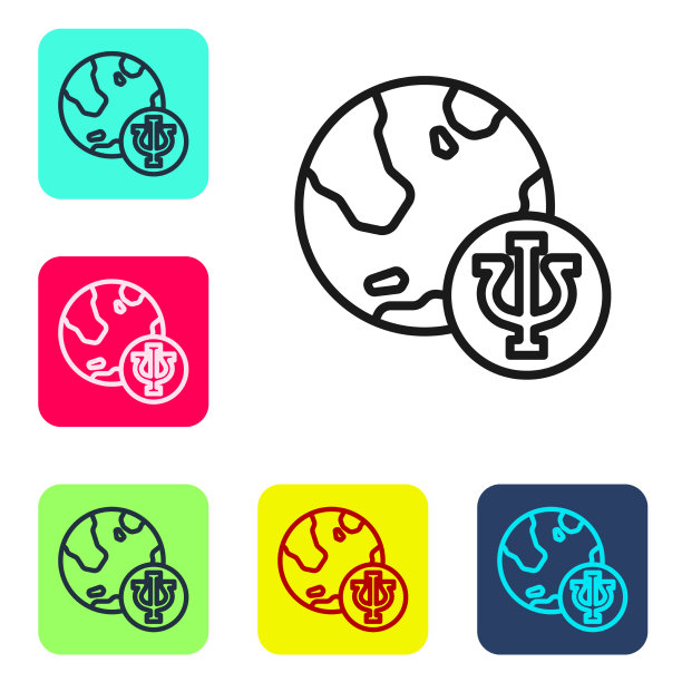 黑线心理学图标孤立在白色上图片下载