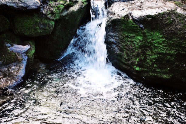 纯净清新的河流瀑布自然背景图片下载