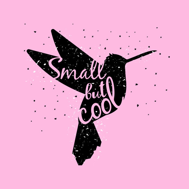 黑色剪影的酷小大肠杆菌鸟图片下载