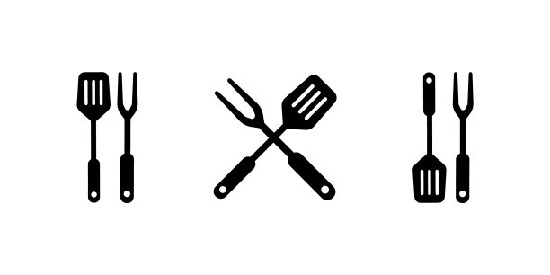 烧烤或烧烤工具图标图片下载