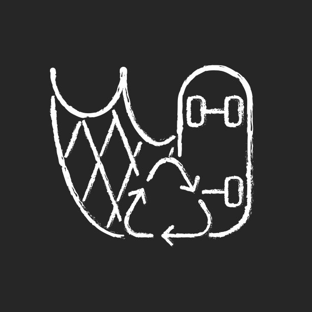 滑板由渔网粉笔白色图片下载