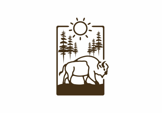 野牛的线条艺术图片下载