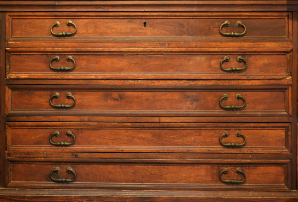 老式抽屉柜，木制背景图片下载