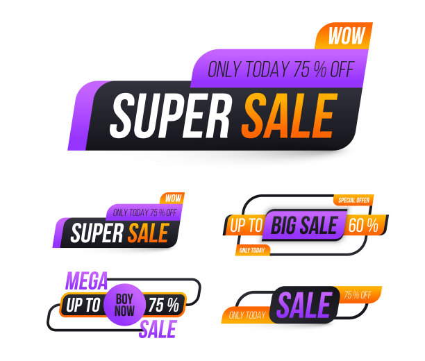 贴纸，徽章，优惠券商店，折扣标签，横幅。图片下载
