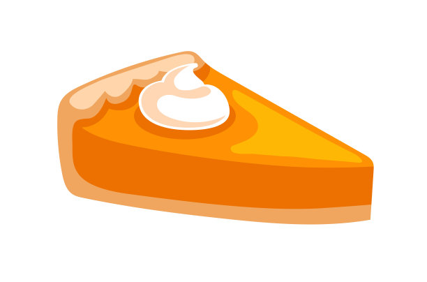 一块南瓜派。胡萝卜蛋糕片加鲜奶油。图片下载