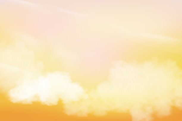 日出在早上与橙色，黄色和粉红色的天空，戏剧性的黄昏云景日落在傍晚，矢量全景地平线粉彩天空旗帜日落或阳光为四季的背景图片下载