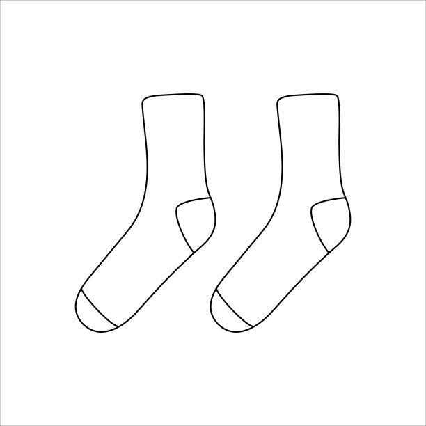 涂鸦袜子集设计冬季隔离在白色图片下载