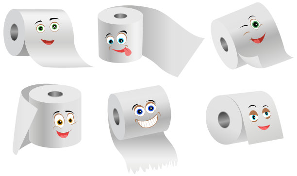 卡通微笑滑稽厕纸套纸图片下载