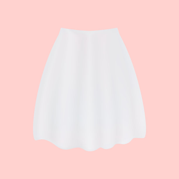 一套红色和粉红色的裙子孤立在灰色优雅的背景。女装系列，休闲风格。女孩时尚元素的设计。溢价向量。图片下载