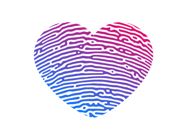 指纹心脏轮廓图片下载