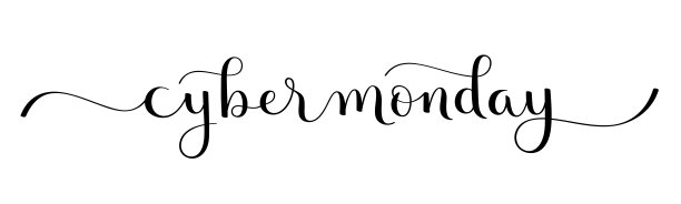 网络星期一黑色毛笔字横幅与swash图片下载