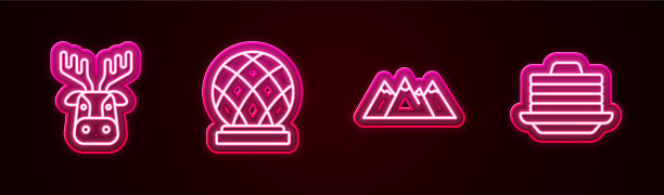 设线鹿头与鹿角蒙特利尔图片下载