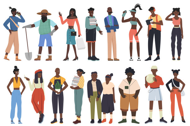 黑人社区，非洲人团队的不同图片下载