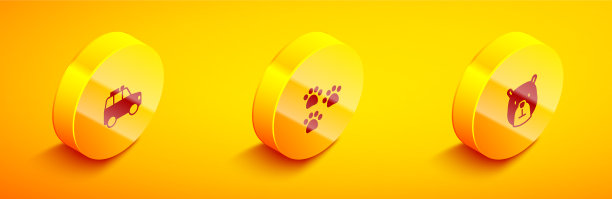 设置等距车爪印和熊头图标图片下载