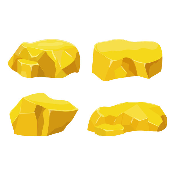 集金块，矿石在卡通风格孤立在白色背景。闪亮的对象，ui资产，矿元素，矿石。矢量插图图片下载