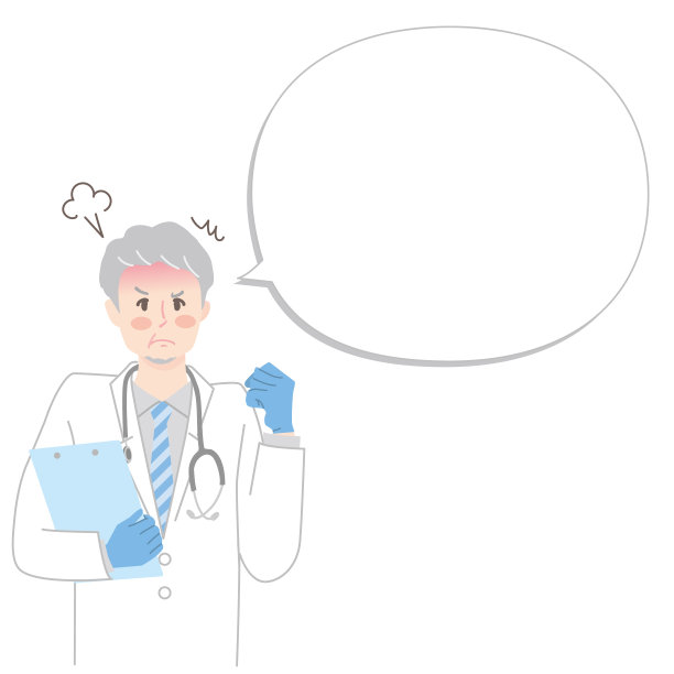 插图素材的愤怒男医生和言语泡沫图片下载