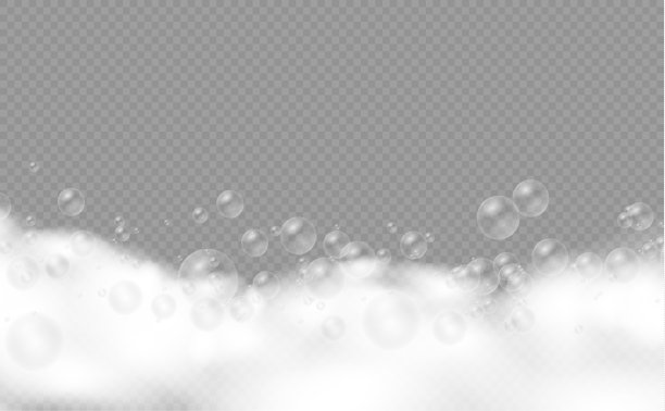 将洗发泡沫和肥皂泡在一起。图片下载