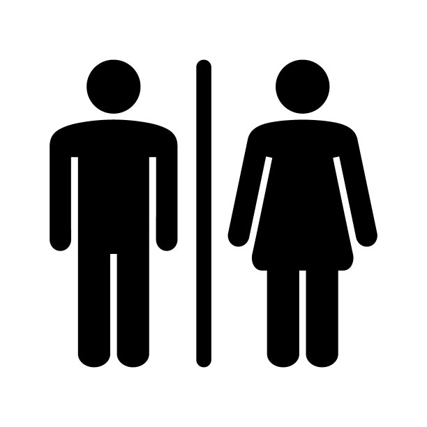 厕所标志男性和女性图标矢量插图图片下载