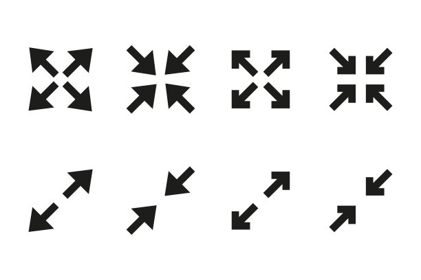 一组箭头图标。矢量图图片下载
