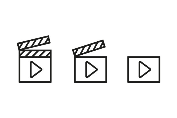 一组视频图标。矢量图图片下载
