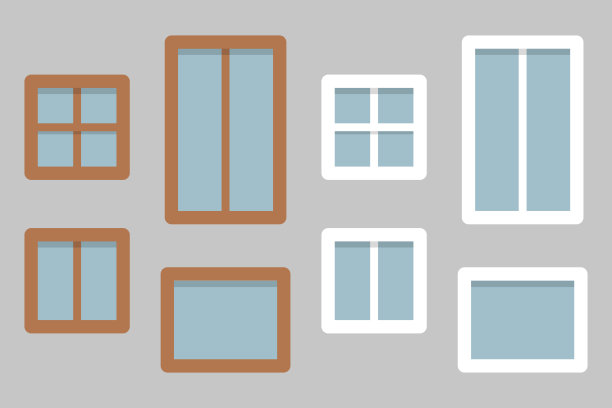 一套窗口插图。矢量iin平面设计图片下载