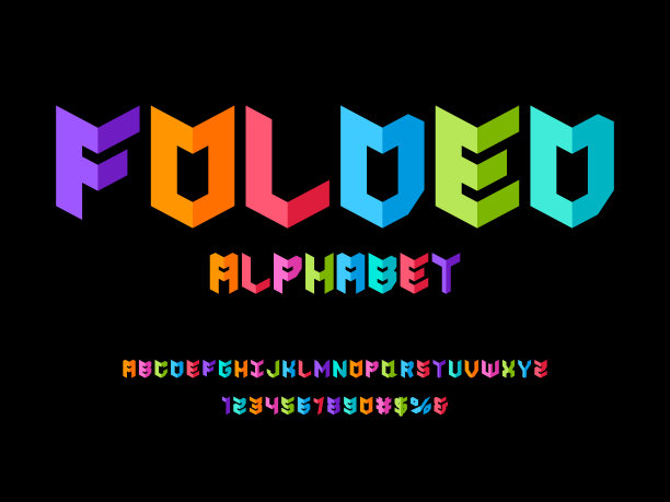 折叠的字体图片下载