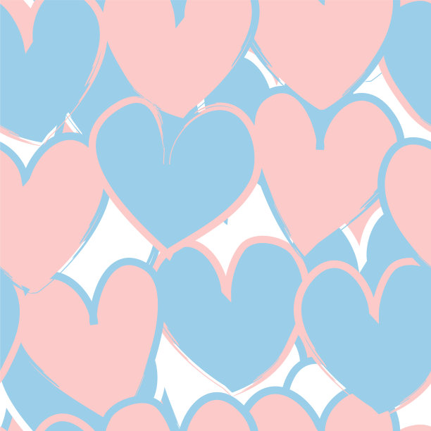 心型笔触图案无缝衔接图片下载