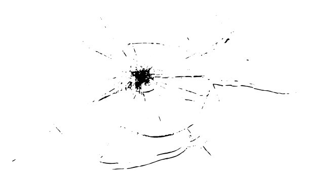 破碎的玻璃裂纹，玻璃上的弹痕抽象图片下载