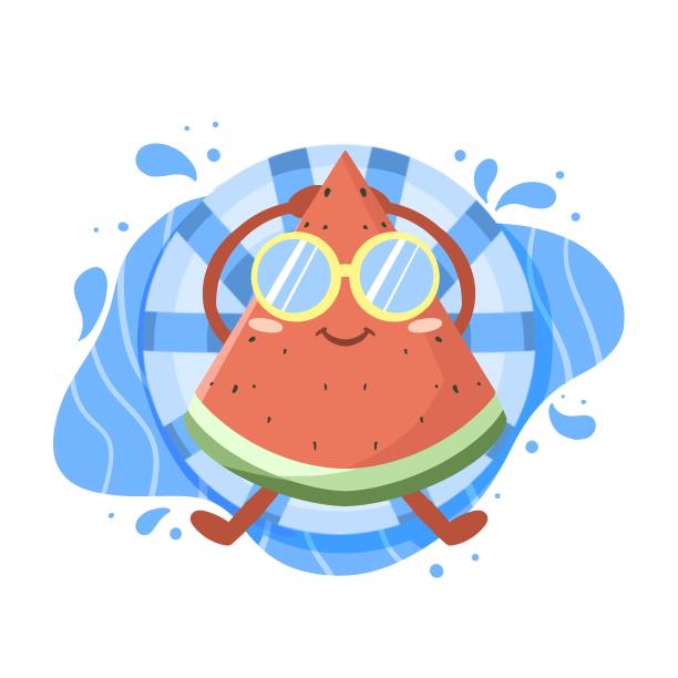 西瓜游泳元素图片下载