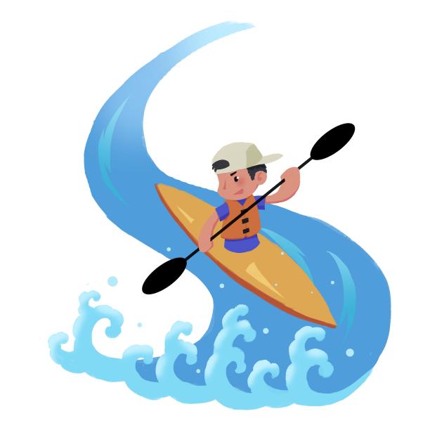 皮划艇夏天男孩漂流图片下载