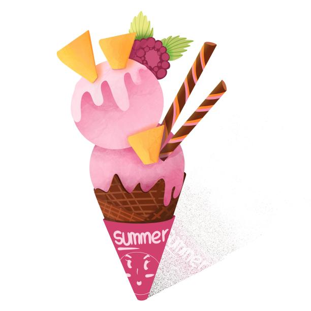 粉色水果双层冰淇凌图片下载