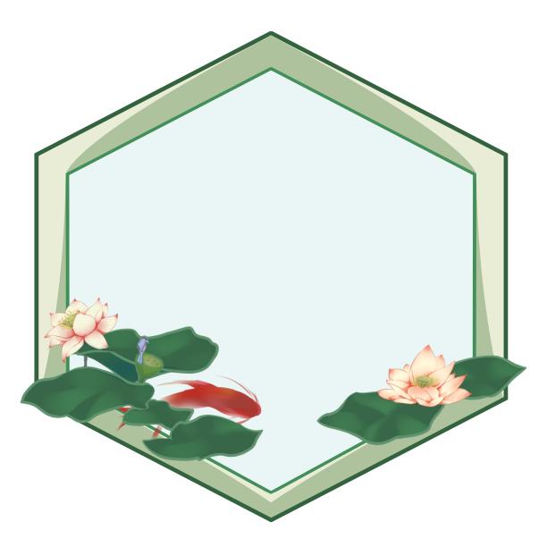 荷花荷叶的边框图片下载