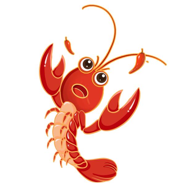 红色龙虾插画素材美食食材图片下载