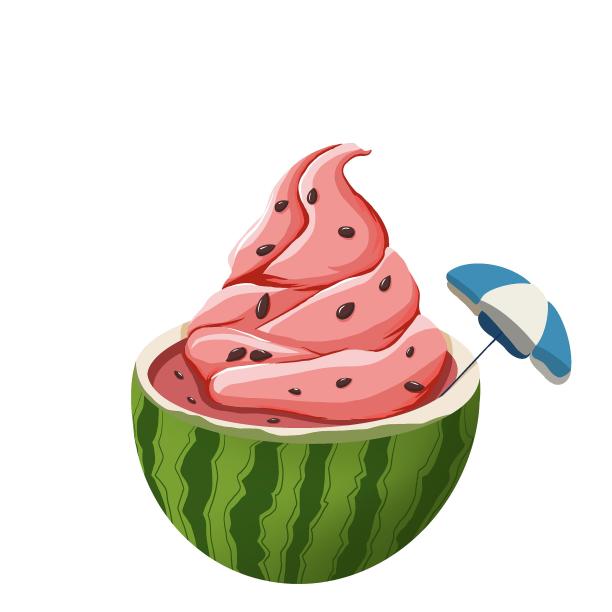 原创元素夏至西瓜冰淇淋图片下载