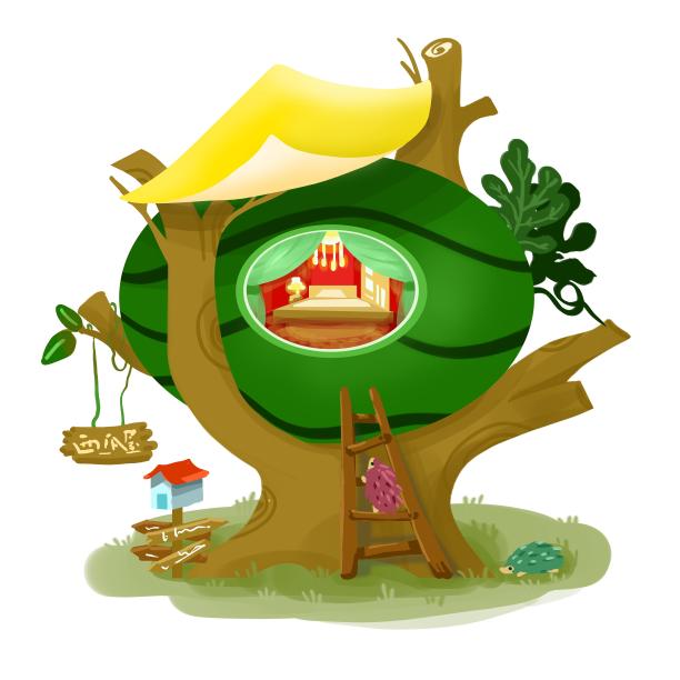 夏日西瓜小屋图片下载