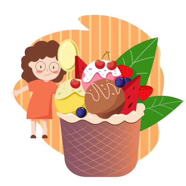 小女孩在吃冰激凌图片下载