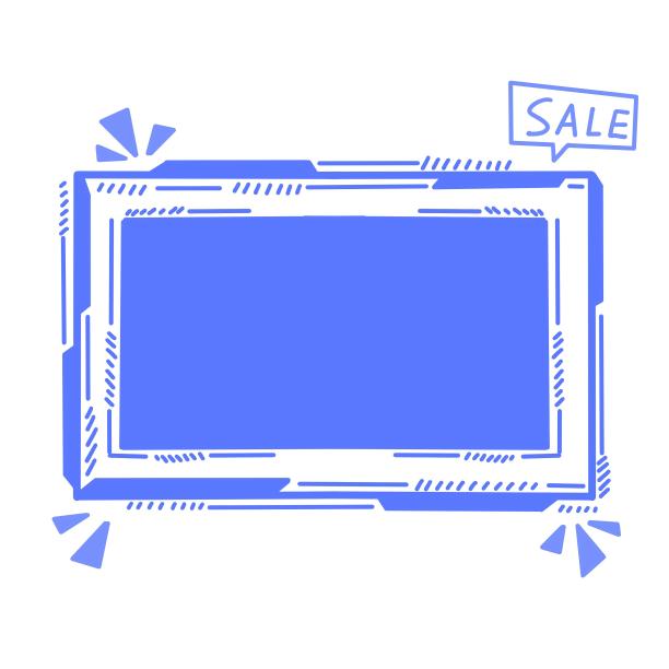 蓝色简约边框元素图片下载