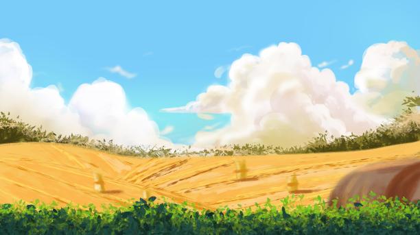 秋天秋收清新背景素材图片