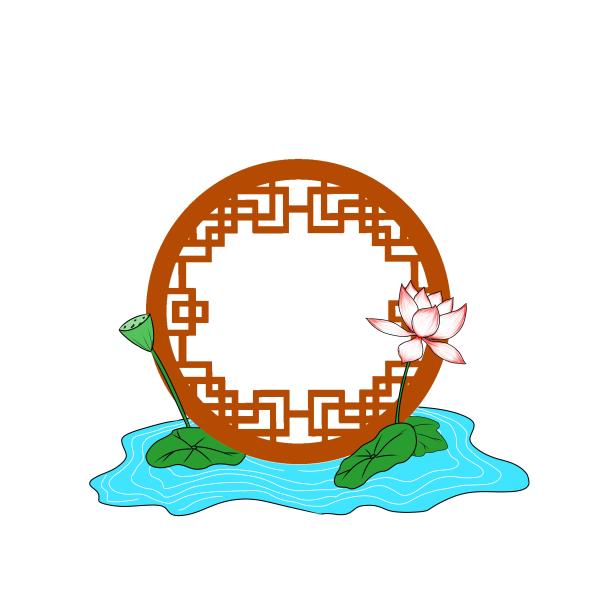 荷花夏天边框素材图片下载