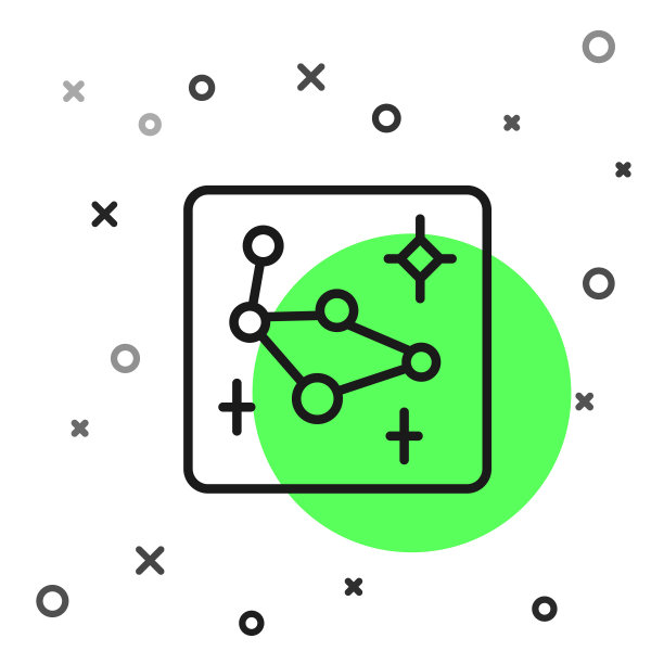 黑线大熊星座图标孤立在白色背景。向量图片下载