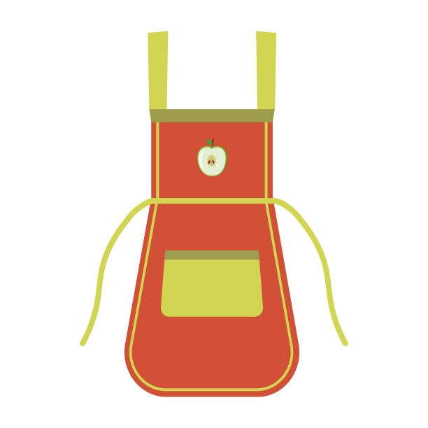 厨房围裙，颜色矢量插图孤立在一个白色的背景图片下载