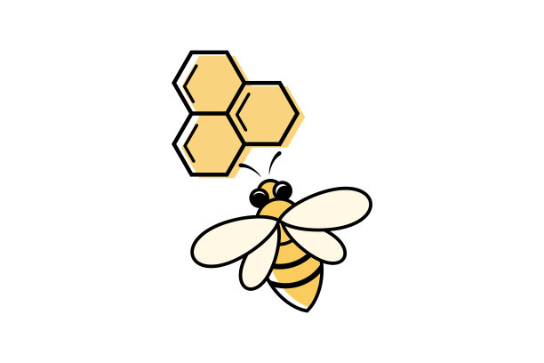 蜜蜂蜂蜜设计概念孤立在白色背景上图片下载